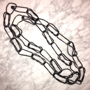 EUC Betsey Johnson Gunmetal flex link necklace